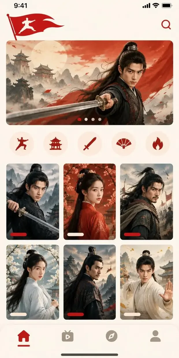 久久影视App 界面预览:首页镖局风云,一眼入江湖